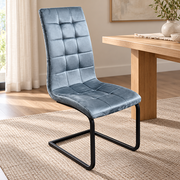 Bellmore Dining Chair Fabric Grey – 2 & 4 Chair Packs