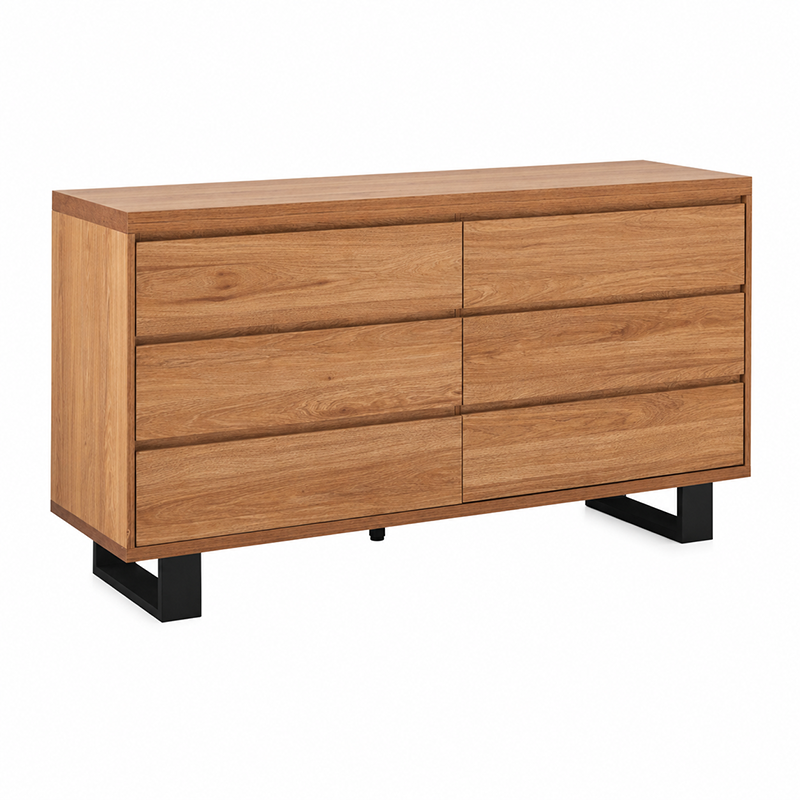 Bright 6 Drawer Dressing Table / Lowboy