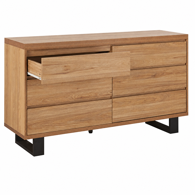 Bright 6 Drawer Dressing Table / Lowboy