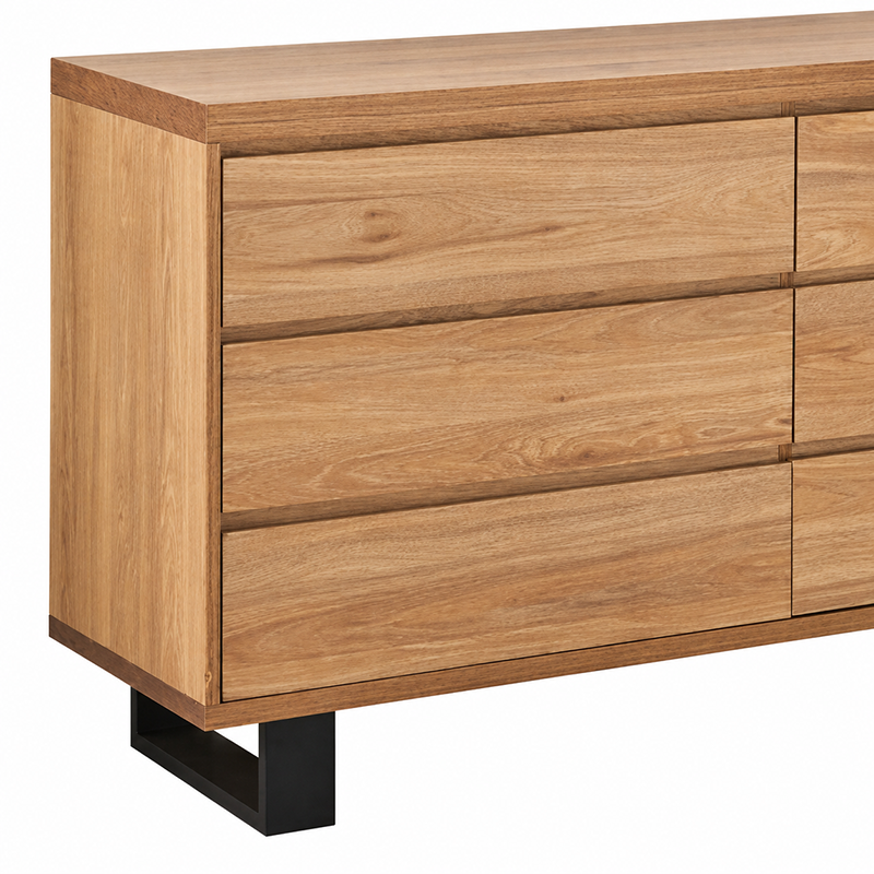 Bright 6 Drawer Dressing Table / Lowboy