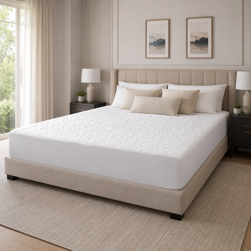 Quilted Mattress Protector Single (White)