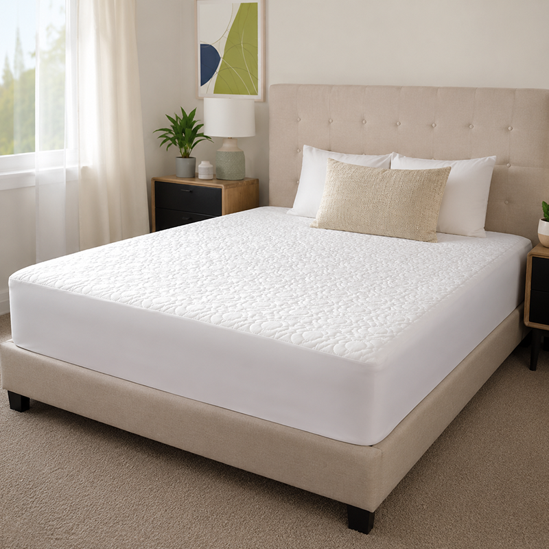 Quilted Mattress Protector Single (White)