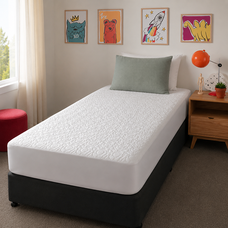 Quilted Mattress Protector Single (White)