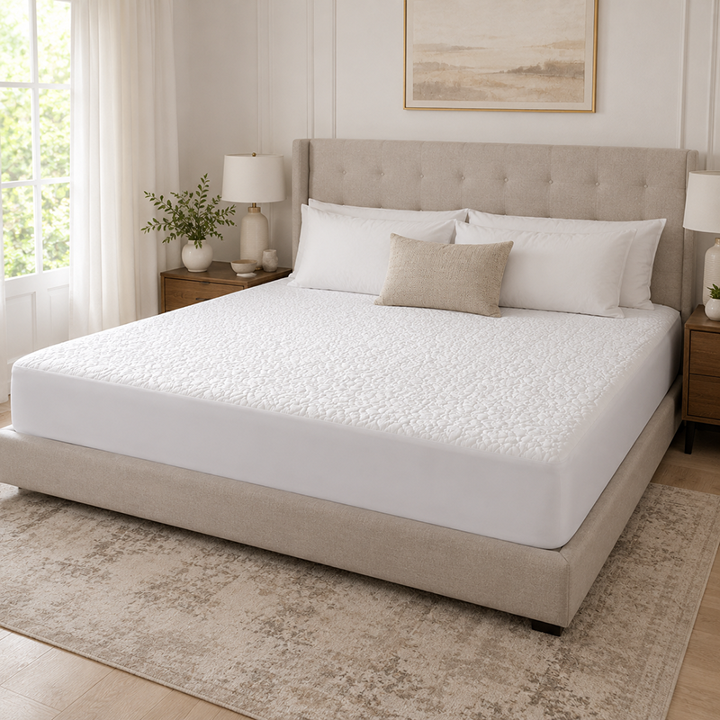 Quilted Mattress Protector Single (White)