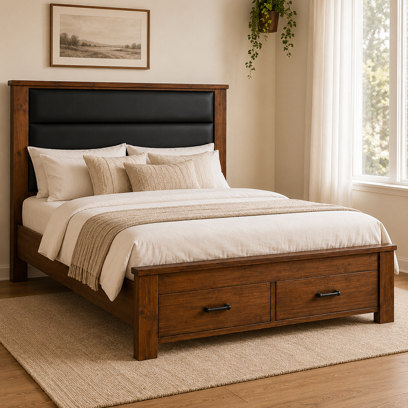 California Bed Frame (Rustic Nutmeg)
