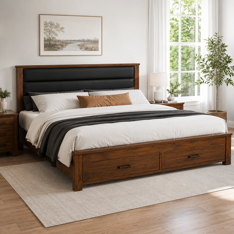 California Bed Frame (Rustic Nutmeg)
