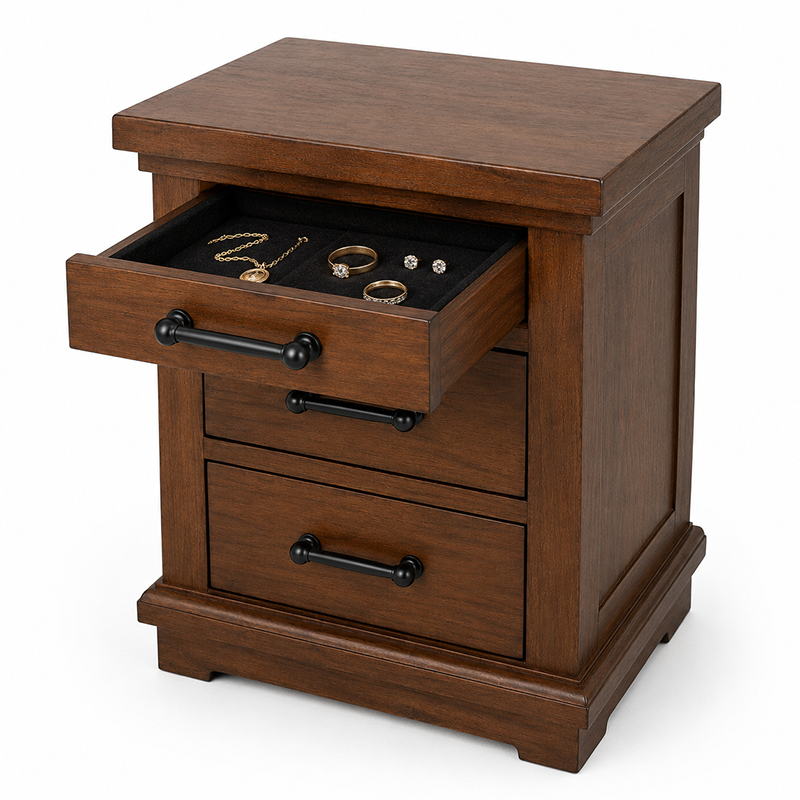 California Bedside Table (Rustic Nutmeg)