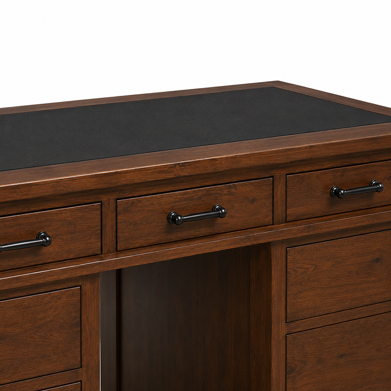 California Solid Wood Desk 164cm - Rustic Nutmeg