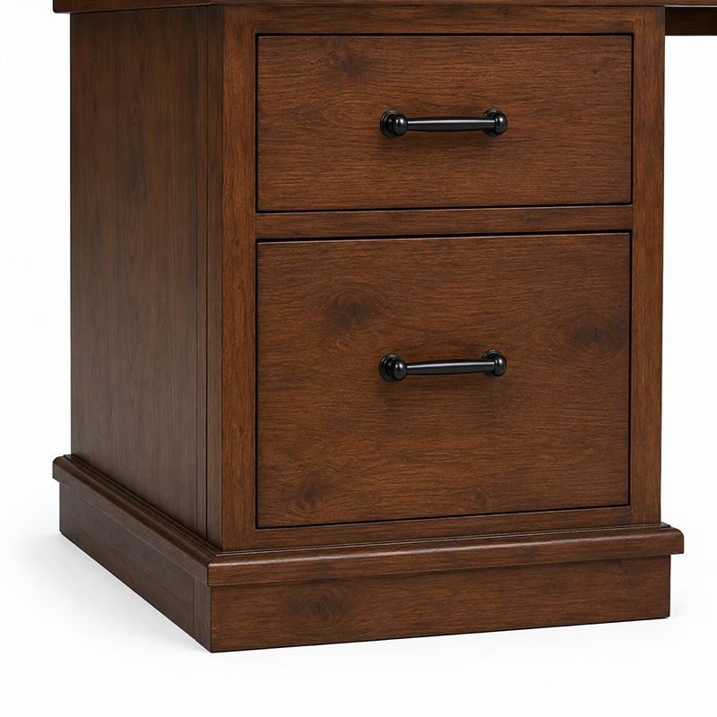 California Solid Wood Desk 164cm - Rustic Nutmeg