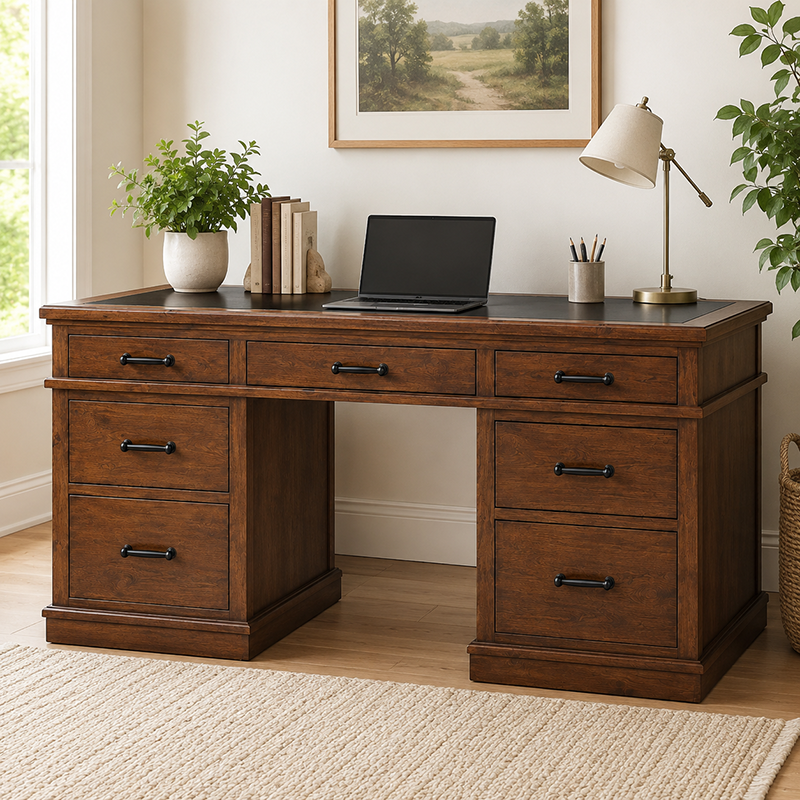 California Desk (Rustic Nutmeg) 1640mm