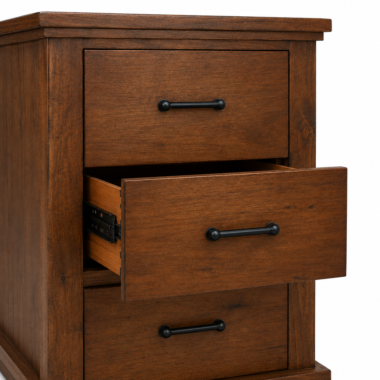 California Solid Wood File Cabinet - Rustic Nutmeg