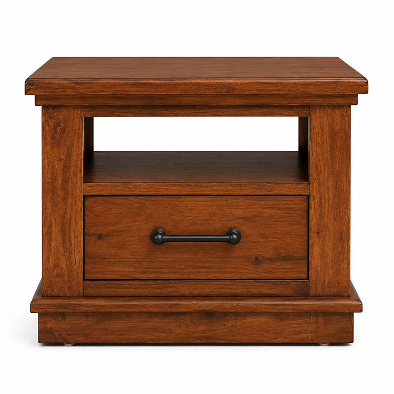 California Solid Wood Lamp Table - Rustic Nutmeg