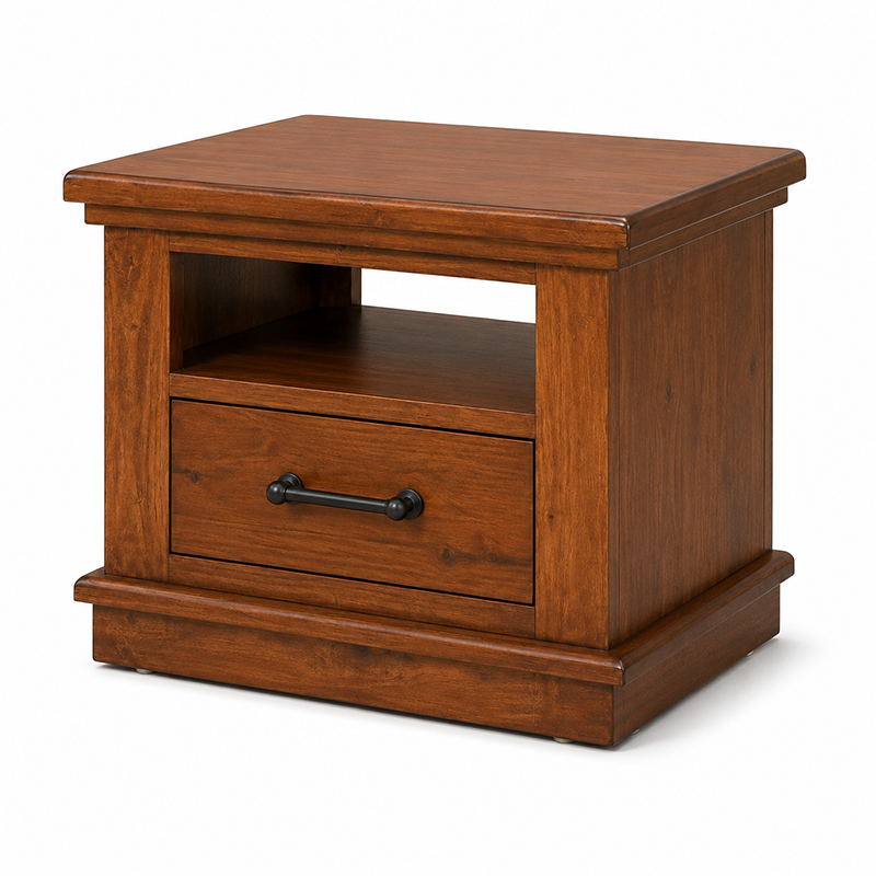 California Solid Wood Lamp Table - Rustic Nutmeg