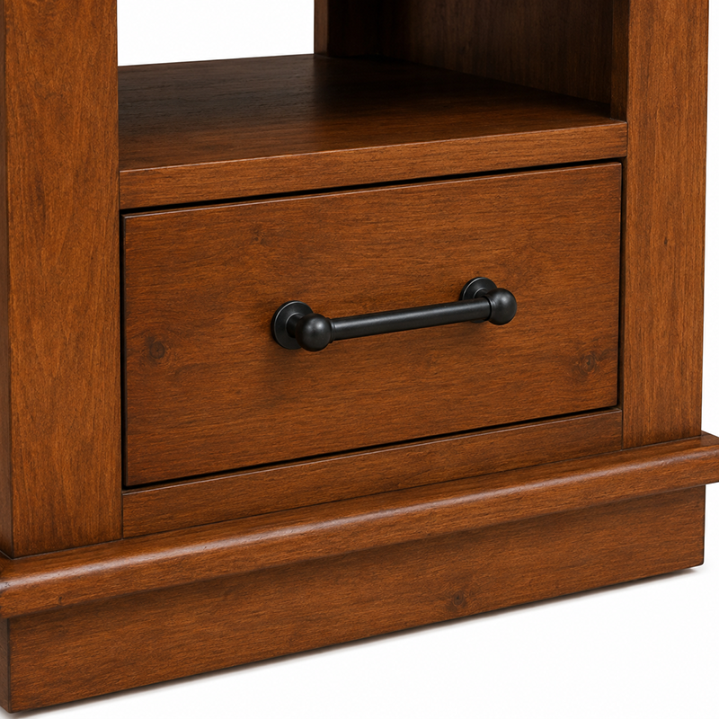 California Solid Wood Lamp Table - Rustic Nutmeg