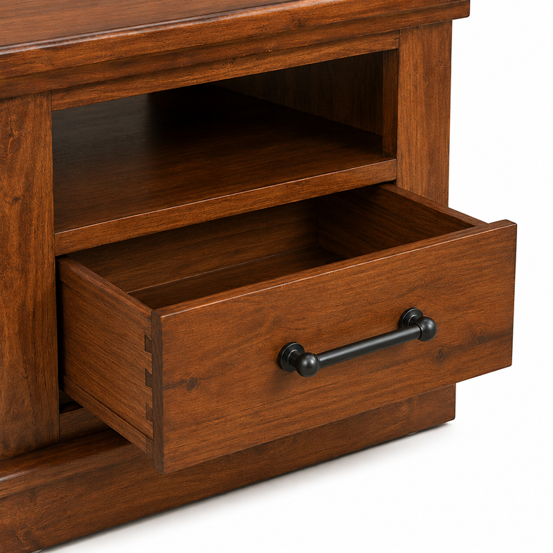 California Solid Wood Lamp Table - Rustic Nutmeg