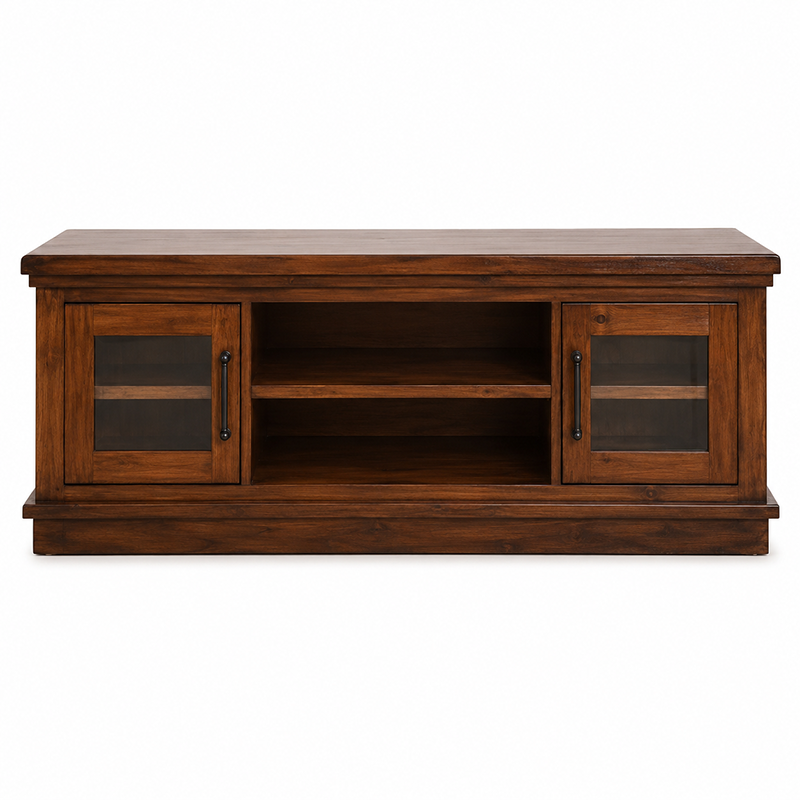California Solid Wood TV Unit - Rustic Nutmeg