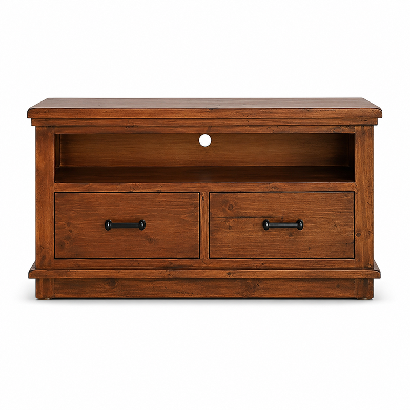 California Solid Wood TV Unit - Rustic Nutmeg