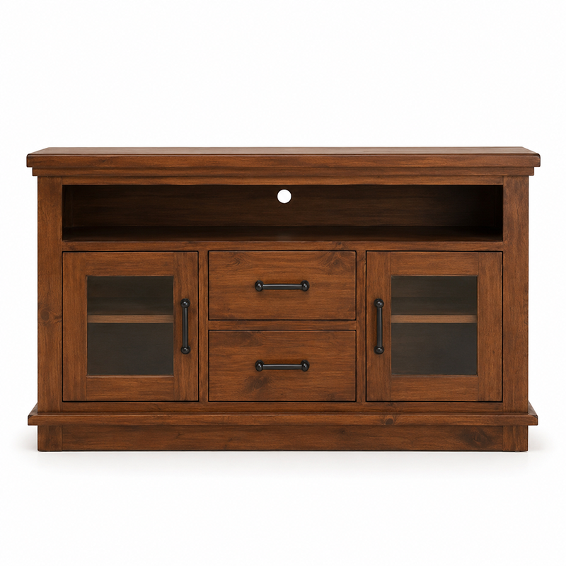 California Solid Wood TV Unit - Rustic Nutmeg