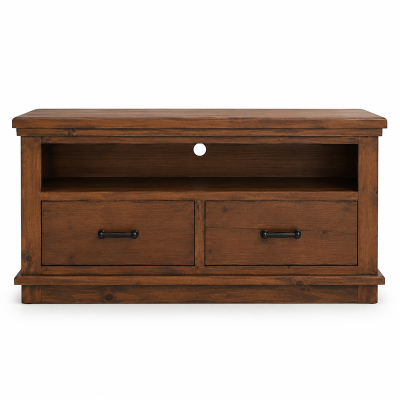 California Solid Wood TV Unit - Rustic Nutmeg