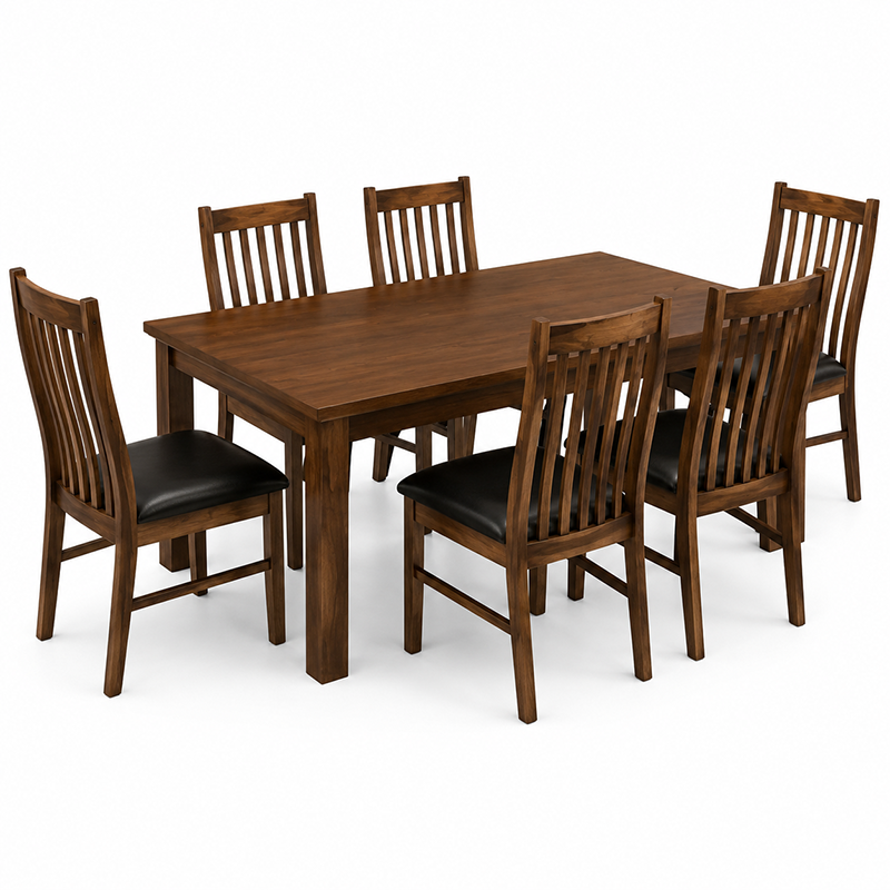 California Solid Wood Dining Table - Rustic Nutmeg