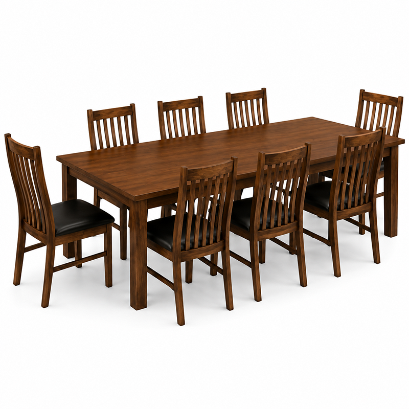 California Solid Wood Dining Table - Rustic Nutmeg