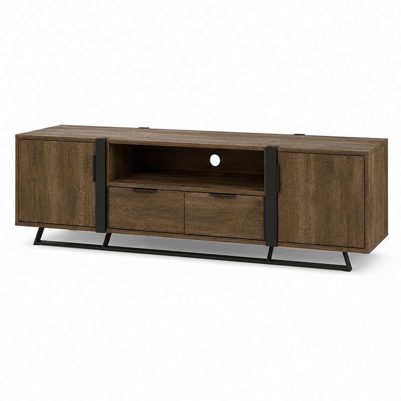 Capri TV Unit W180cm (Black / Dark Oak)