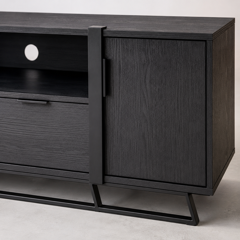 Capri TV Unit W180cm (Black / Dark Oak)