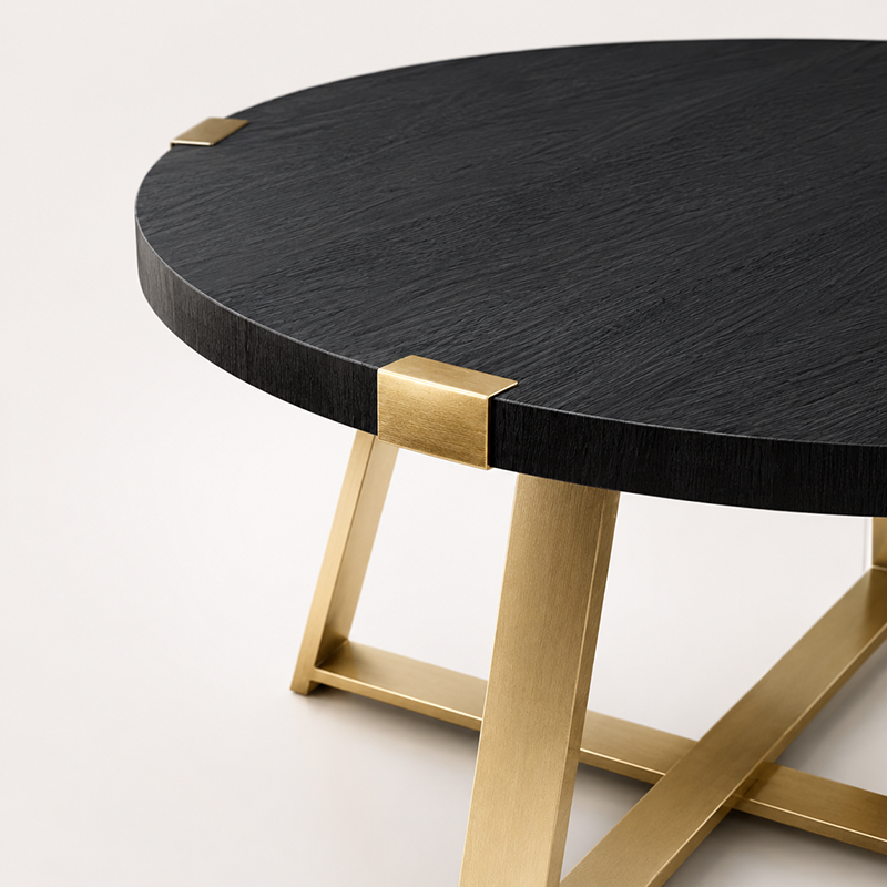 Capri Round Coffee Table W110cm (Dark Oak)