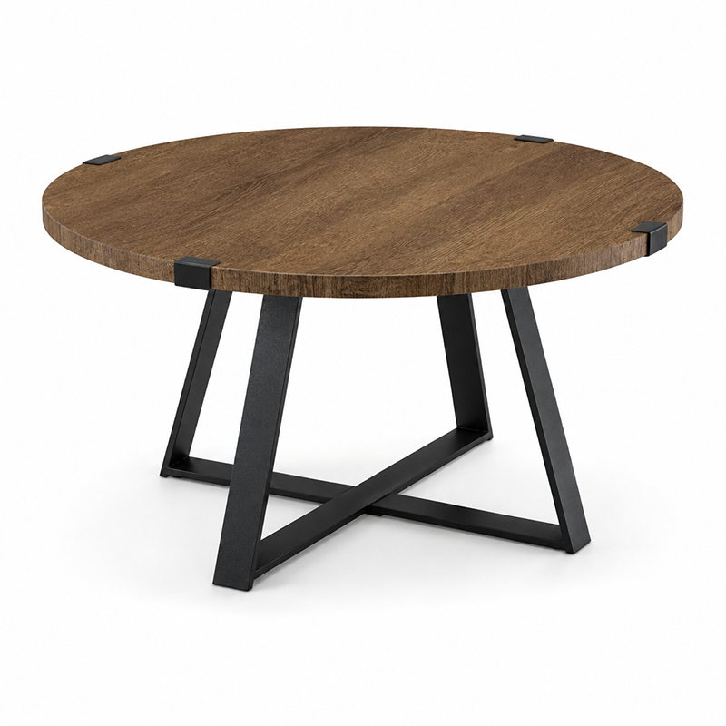 Capri Round Coffee Table W110cm (Dark Oak)
