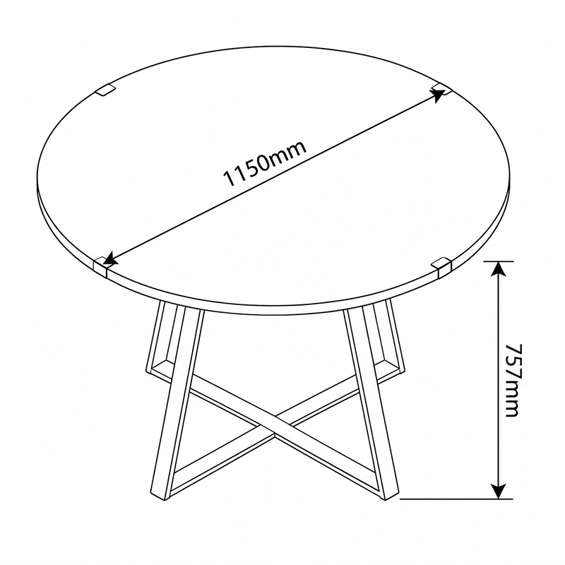 Capri Round Dining Table 1100mm