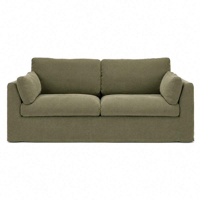 Carson Slipcover 3 Seater Sofa W235cm (Cement)