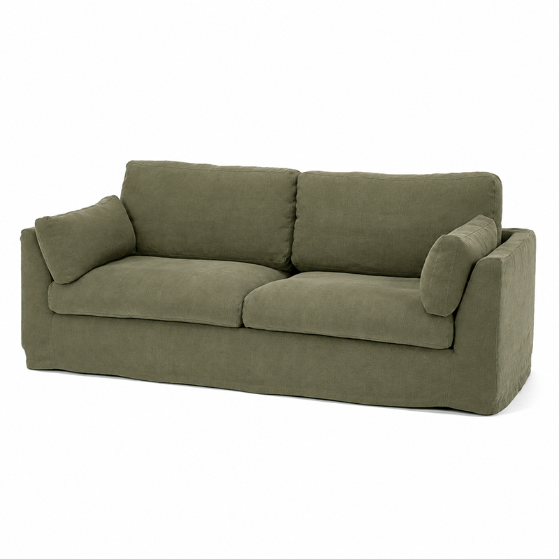 Carson Slipcover 3 Seater Sofa W235cm (Cement)