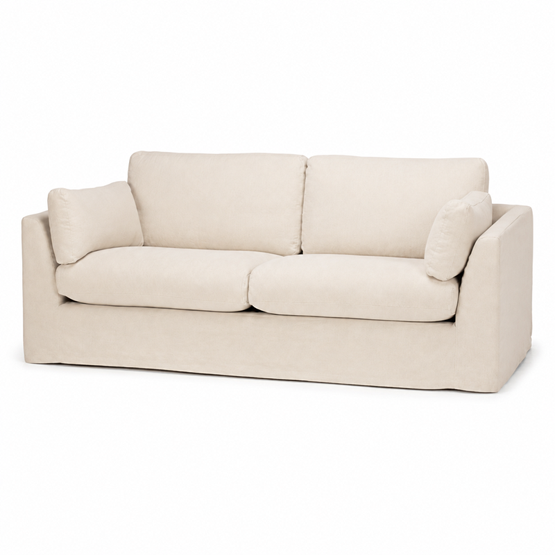 Carson Slipcover 3 Seater Sofa W235cm (Cement)
