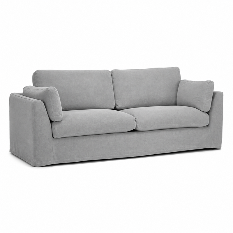 Carson Slipcover 3 Seater Sofa W235cm (Cement)