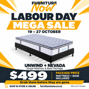 Unwind Single Mattress + Nevada Single Bed Base Package