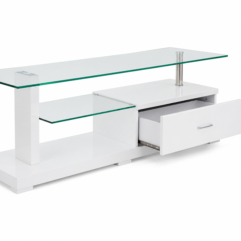 Clare TV Unit (White/Black) 1400mm