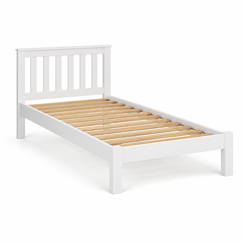 Classic Solid Wood Bed Frame - White, Warm Honey or Black