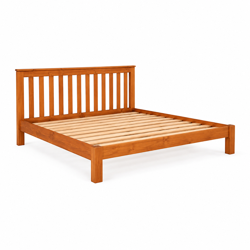 Classic Solid Wood Bed Frame - White, Warm Honey or Black