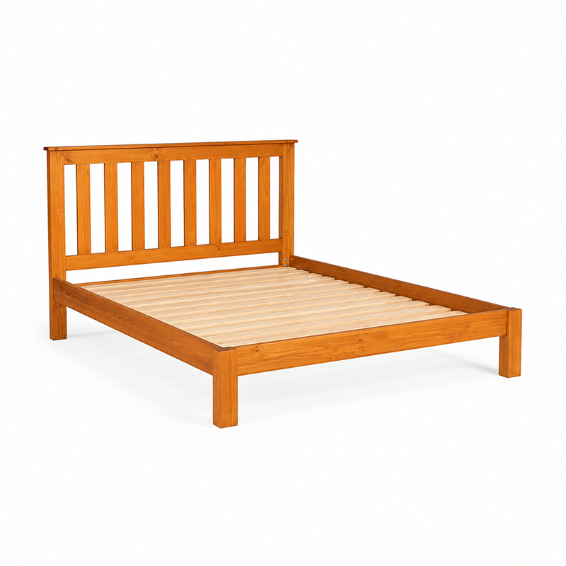 Classic Solid Wood Bed Frame - White, Warm Honey or Black