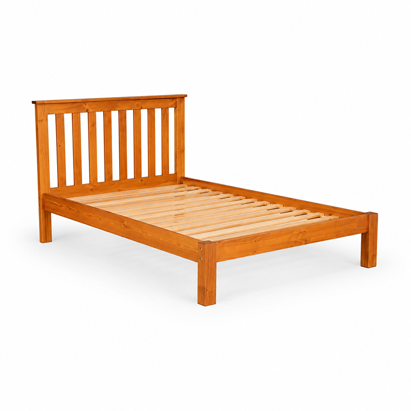 Classic Solid Wood Bed Frame - White, Warm Honey or Black