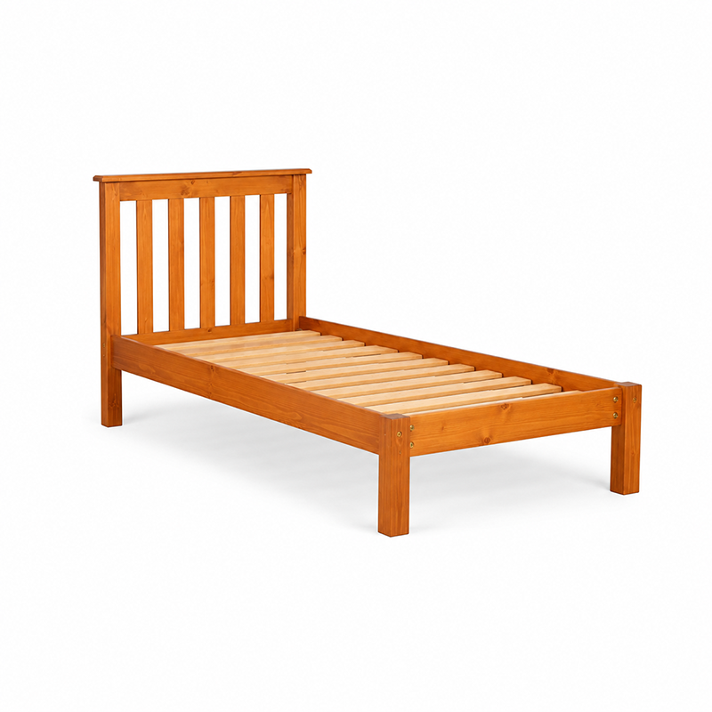 Classic Solid Wood Bed Frame - White, Warm Honey or Black