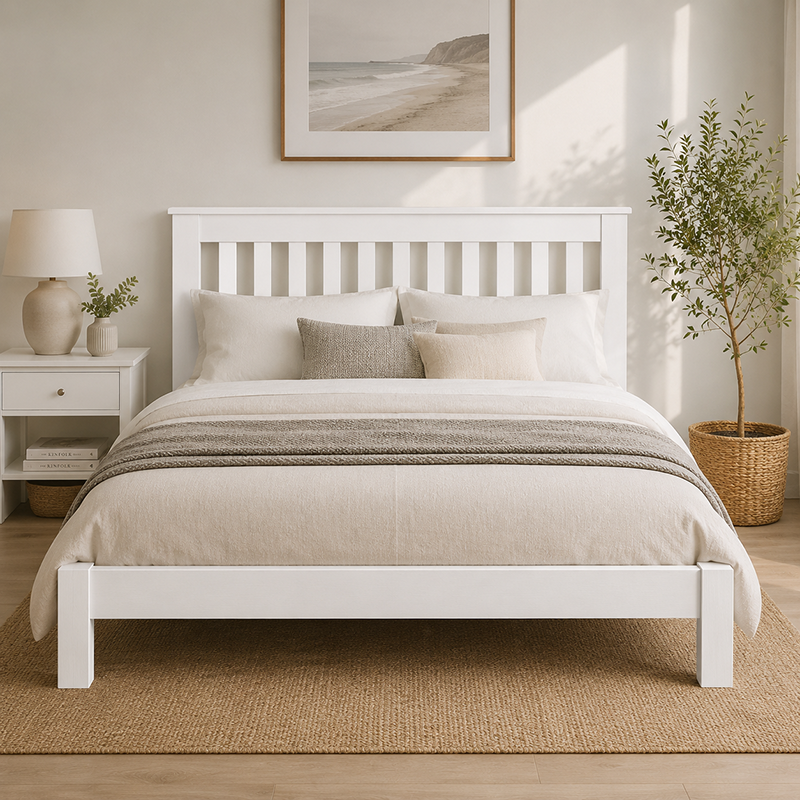 Classic Bed Frame (White/Warm Honey/Black)