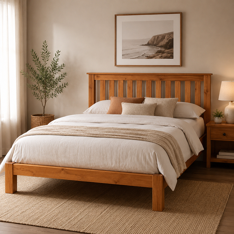 Brighton Double Mattress + Classic Solid Wood Double Bed Frame Package