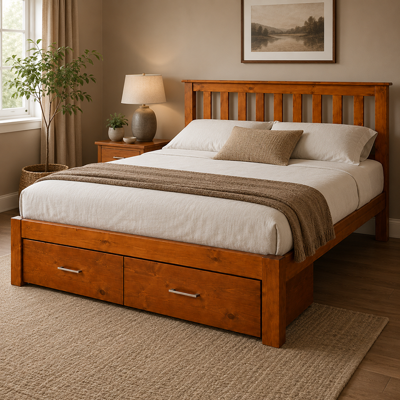 Classic Queen Bed Frame+Storage Box