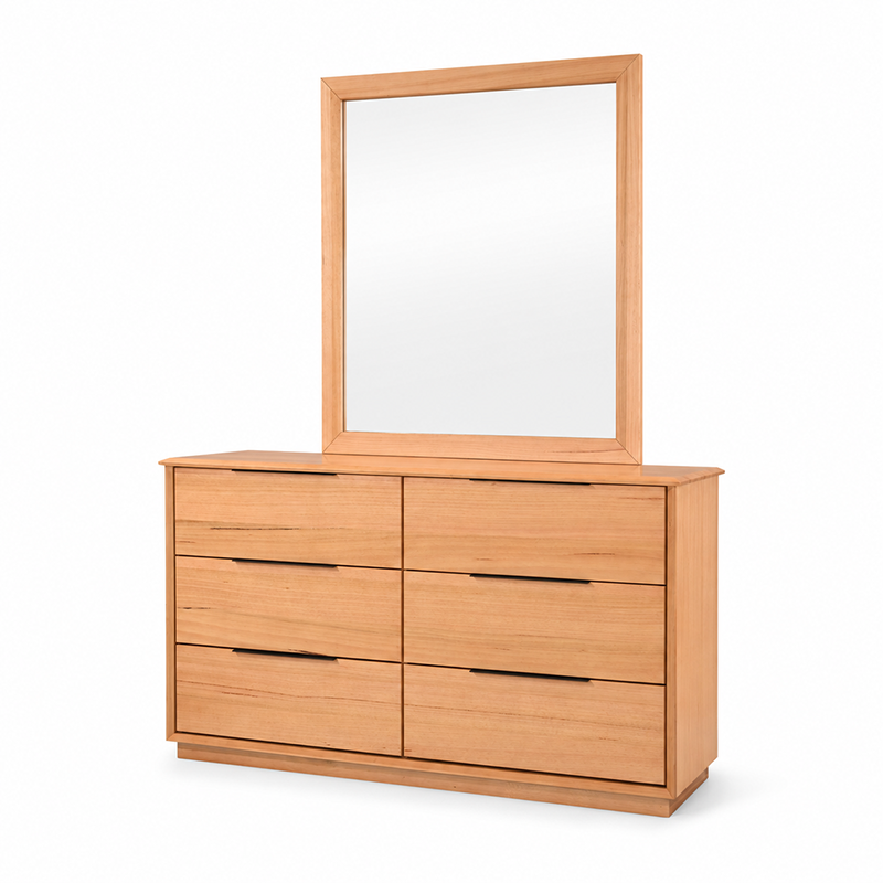 Cleveland 6 Drawer Dresser & Mirror (Brown)