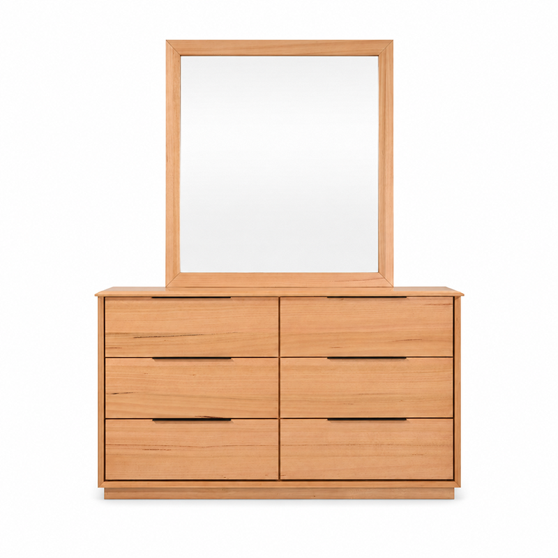 Cleveland 6 Drawer Dresser & Mirror (Brown)