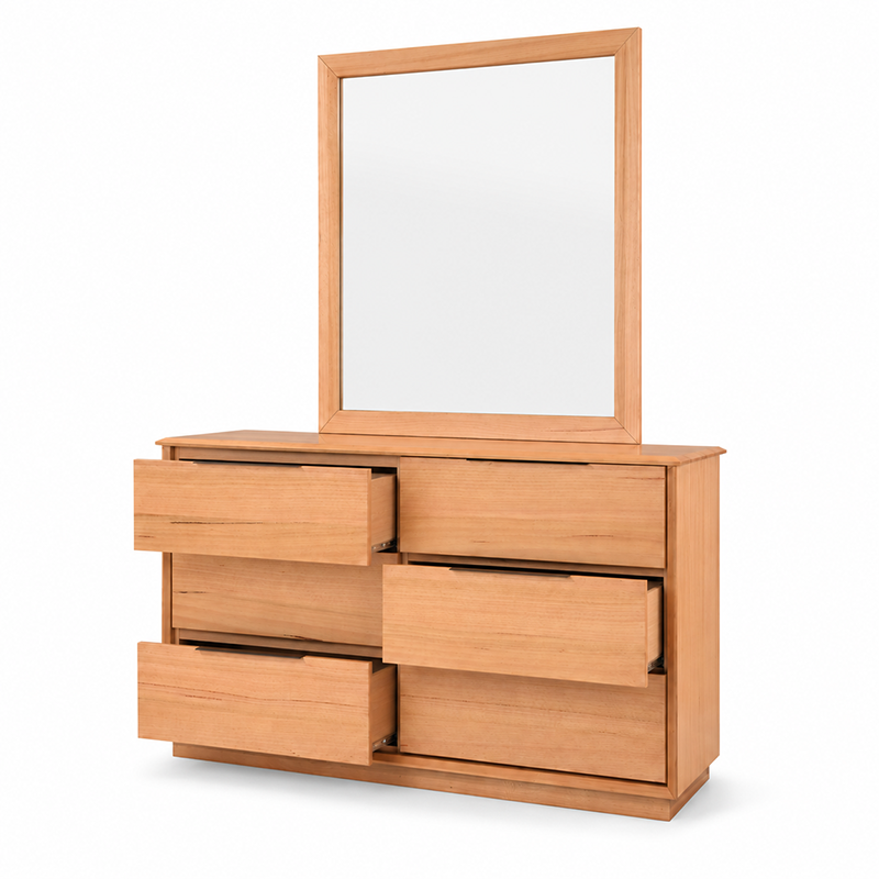 Cleveland 6 Drawer Dresser & Mirror (Brown)