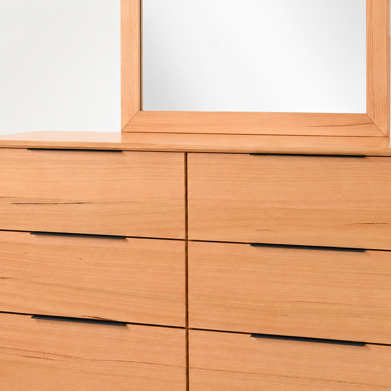 Cleveland 6 Drawer Dresser & Mirror (Brown)