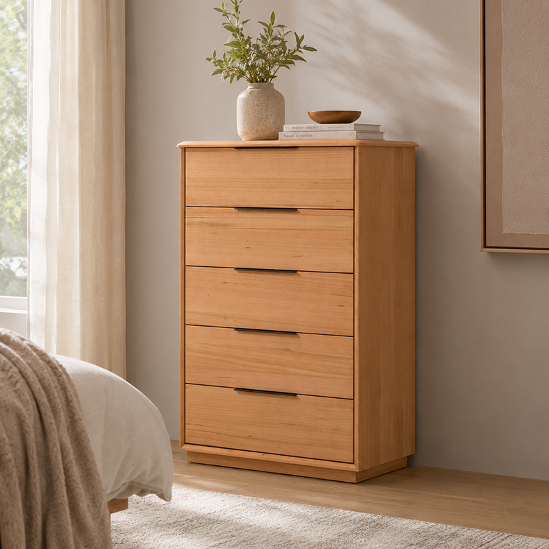 Cleveland 5 Drawer Tallboy (Brown)