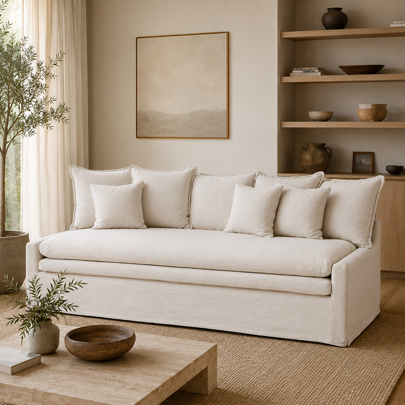 Cloud Slipcover 3 Seater Sofa Daybed W230cm (Cement)